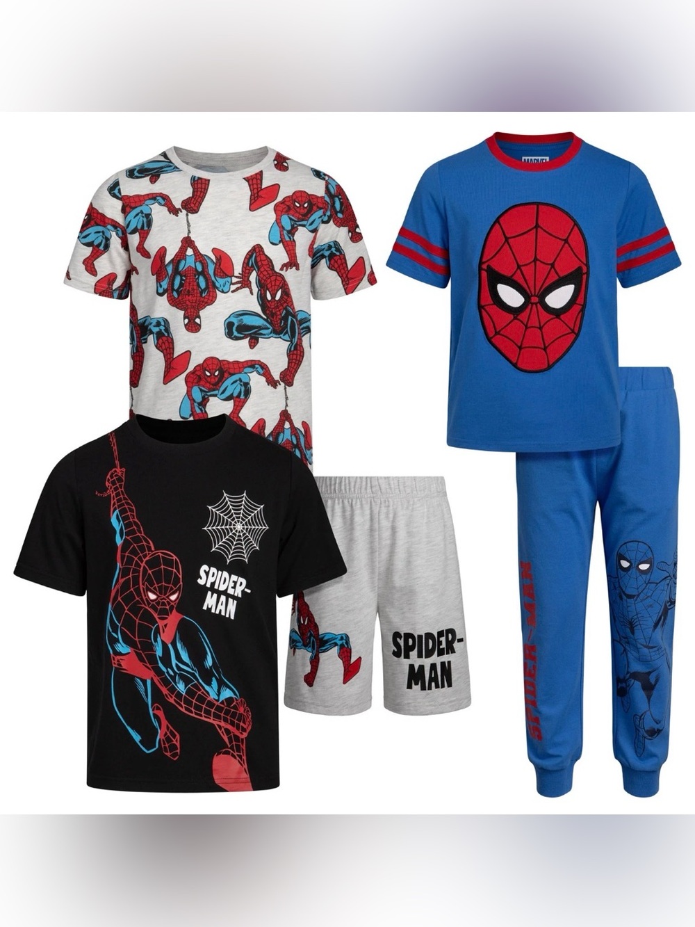 Marvel Spider-Man 5-Piece play Set in Blue, Black, Gray, Red